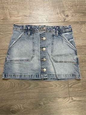 Roxy Light Wash Denim Mini Skirt Size S Boho Summer Jean Skirt Y2K Festival Vibe